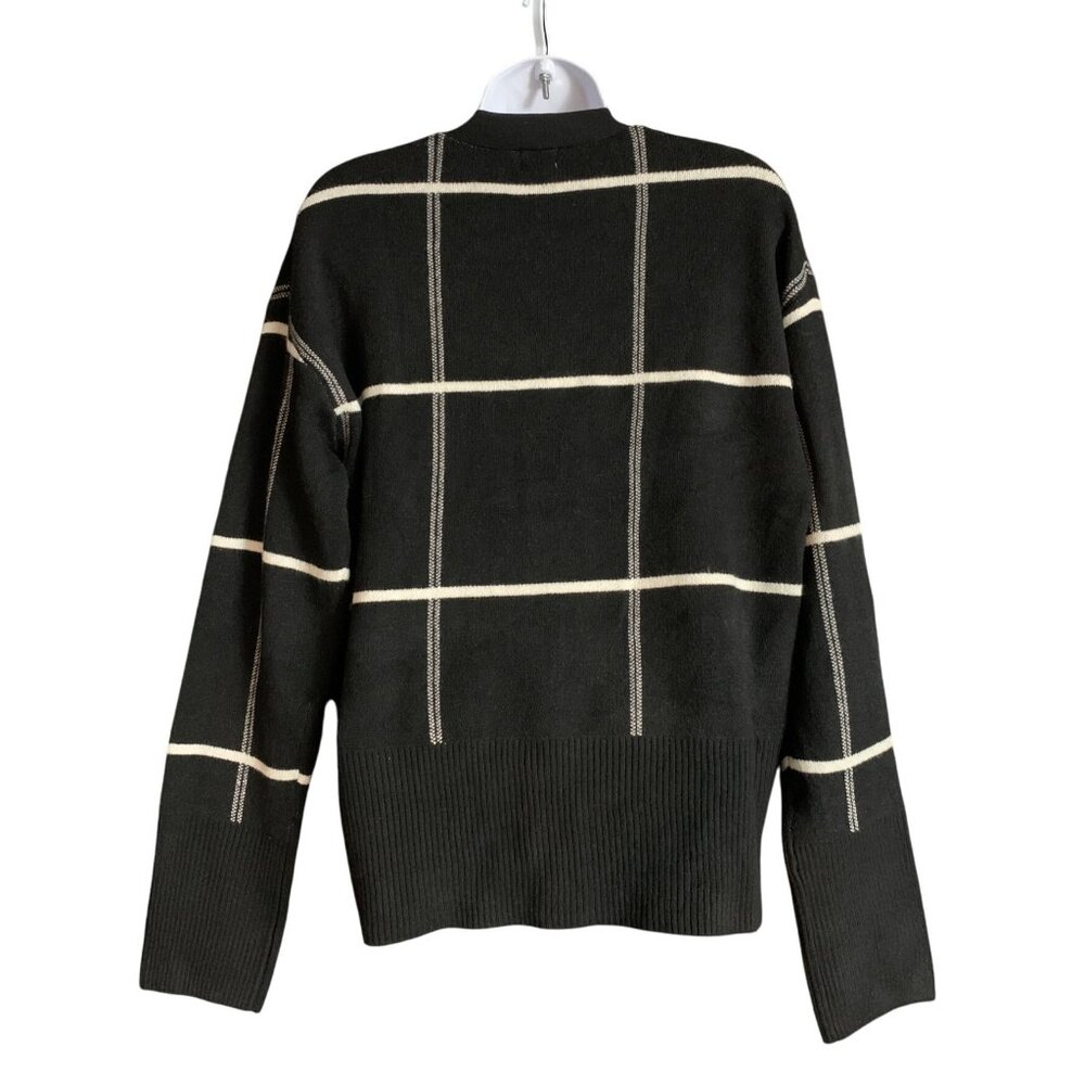 A New Day Womens Black Plaid Button-Up Cardigan Sweater With Pockets Size Small - Picture 4 of 14